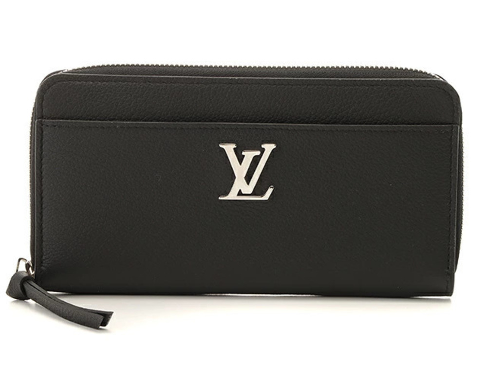LOUIS VUITTON Long Wallet Zippy Lockme Taurillon Leather Noir Black